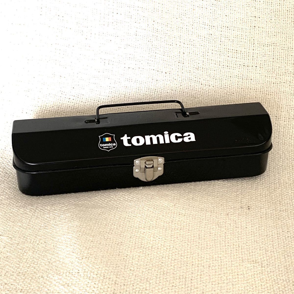美品！ レア トミカ 缶ケース ミニ工具ケース tomica ブラック ペンケース 黒缶_画像1