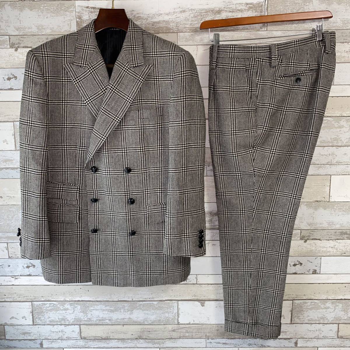 定番の中古商品 Costasenti グレンチェック ダブルスーツ Alfred