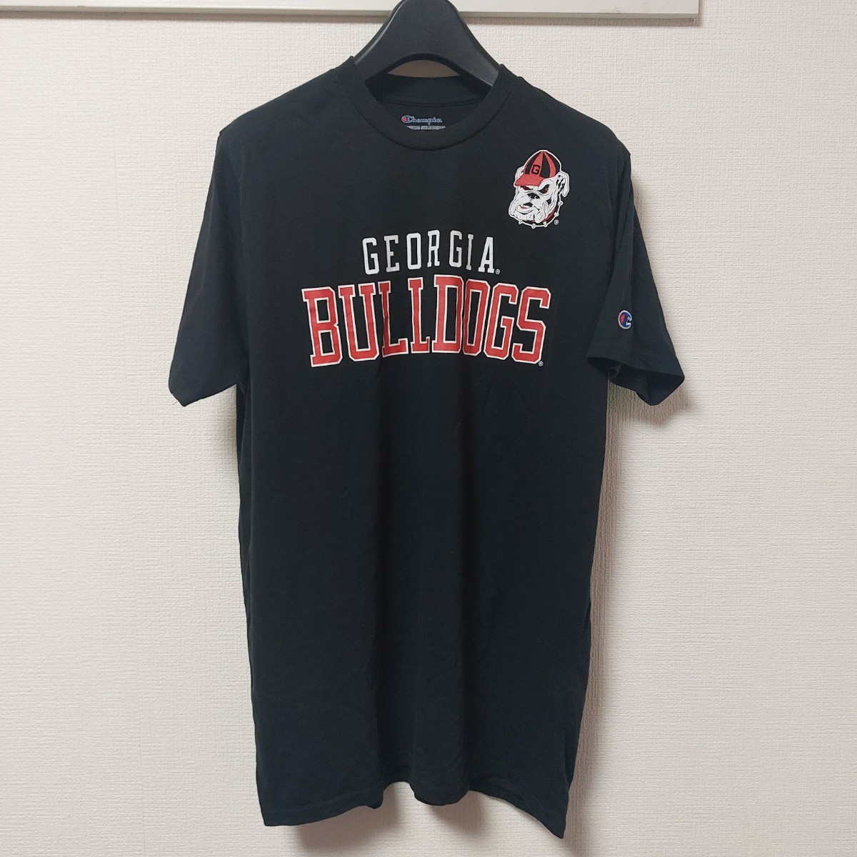 Champion Tシャツ 米ジョージア州大 ブルドッグス JPNサイズ:XL 黒 ブラック 05I1402