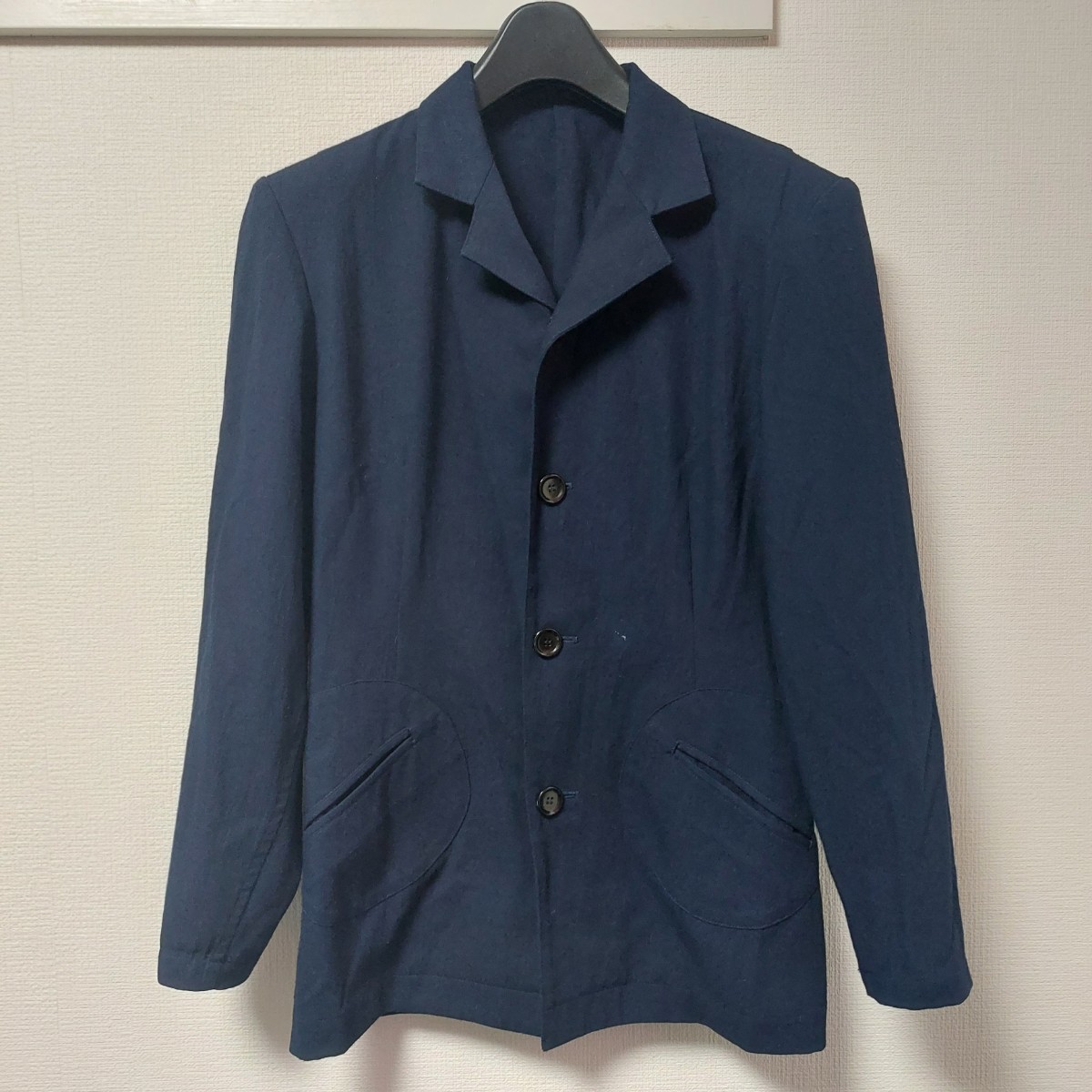 Y's ワイズ ジャケット ポリエステル レーヨン ネイビー 日本製 YOHJI YAMAMOTO LIMI feu 05I2202mel_画像1