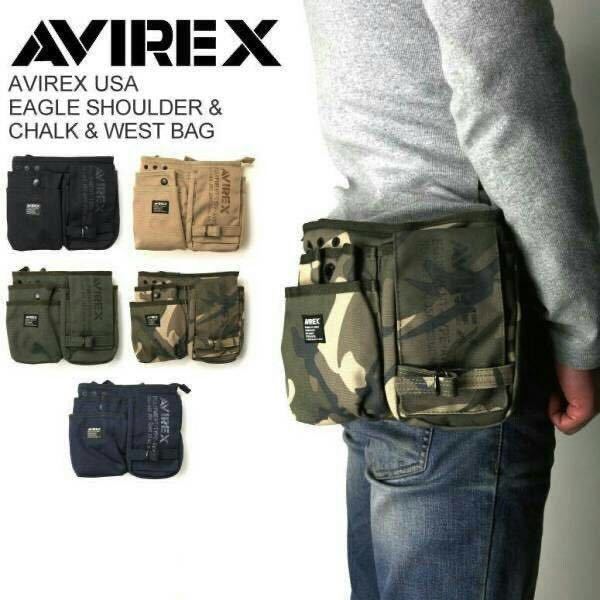 * бесплатная доставка Avirex AVIREX Avirex Eagle сумка на плечо поясная сумка набедренная сумка 2way AVX342L черный самая низкая цена 