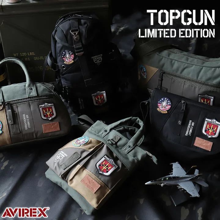  most new work Avirex shoulder bag AVIREX limitated production model TOPGUN top gun B5 diagonal .. bag boat shape shoulder AX1170J black 