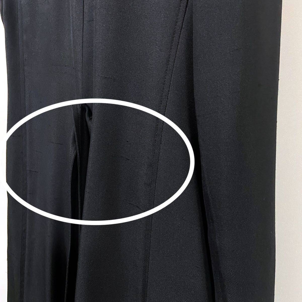 国内正規品 超高級 ETRO エトロ シルク100％ 特殊加工 デザインコート ロングコート 42 S～M対応 ブラック 黒 ドレスコート！_画像5