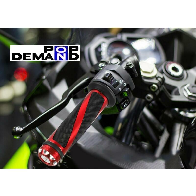 ◇即納◇汎用 赤 CNC 22mm用 アルミ グリップ 左右セット GSX250L RM-Z250 SX200R TS185ER TS200R TS250_画像7