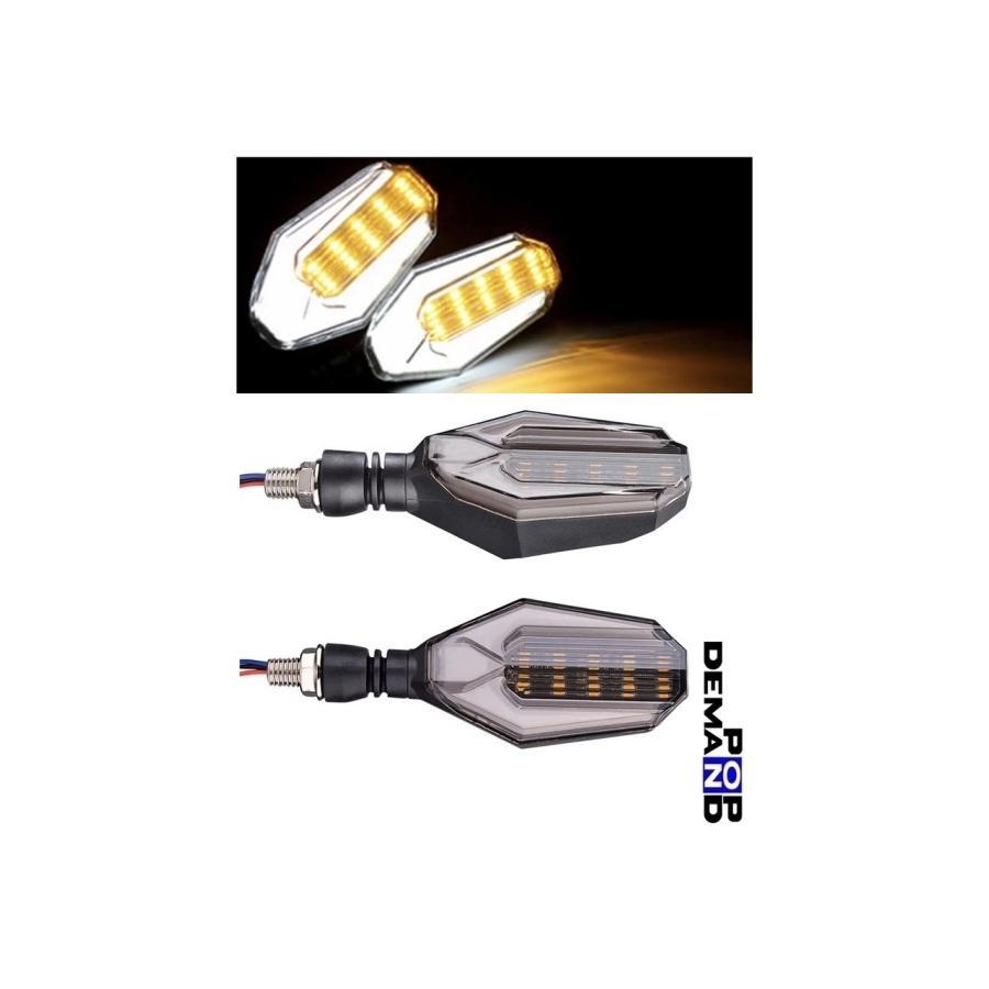 ◇即納◇汎用 12V オクタゴン LED ウインカー 白 2個セット R50 R60 R65 R75 F700GS F800GS F800R F750GS_画像1