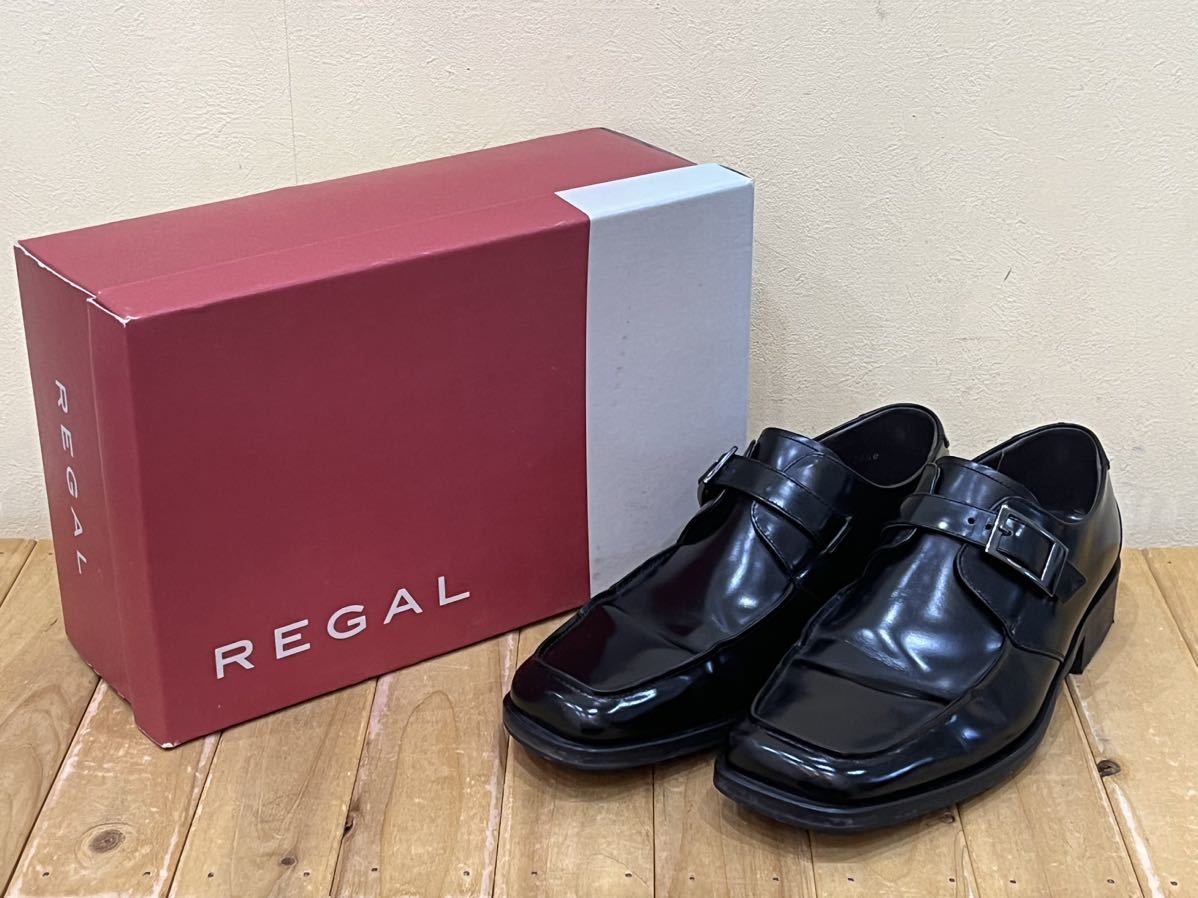 ◆ REGAL リーガル 24.5cm メンズ 黒 ブラック 革靴 本革 レザー シューズ ビジネス 箱付き 中古品 ◆