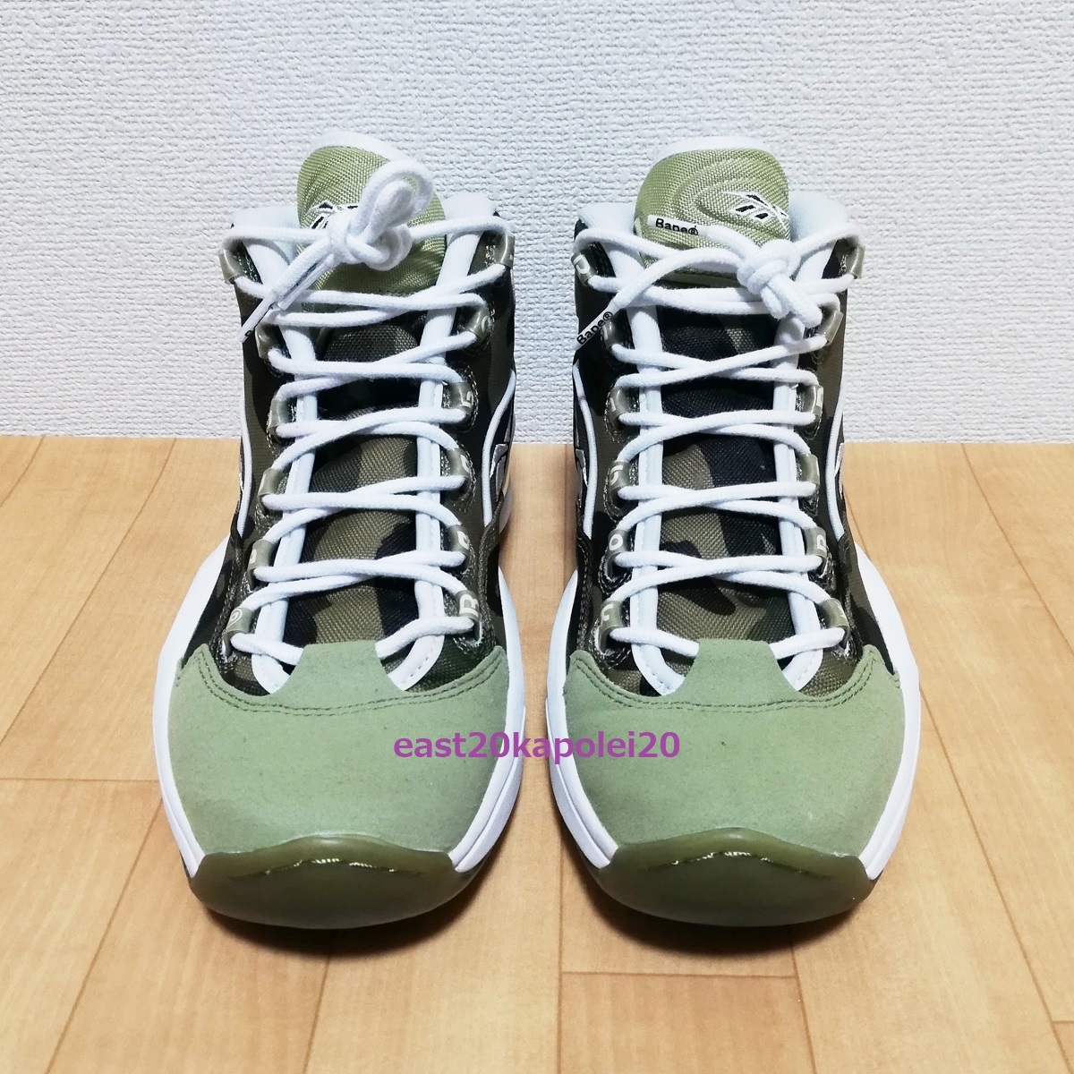 Reebok × A BATHING APE mita sneakers QUESTION MID BAPE リーボック アベイシングエイプ コラボ スニーカー 27㎝ 美品 カモ 迷彩 BD4232