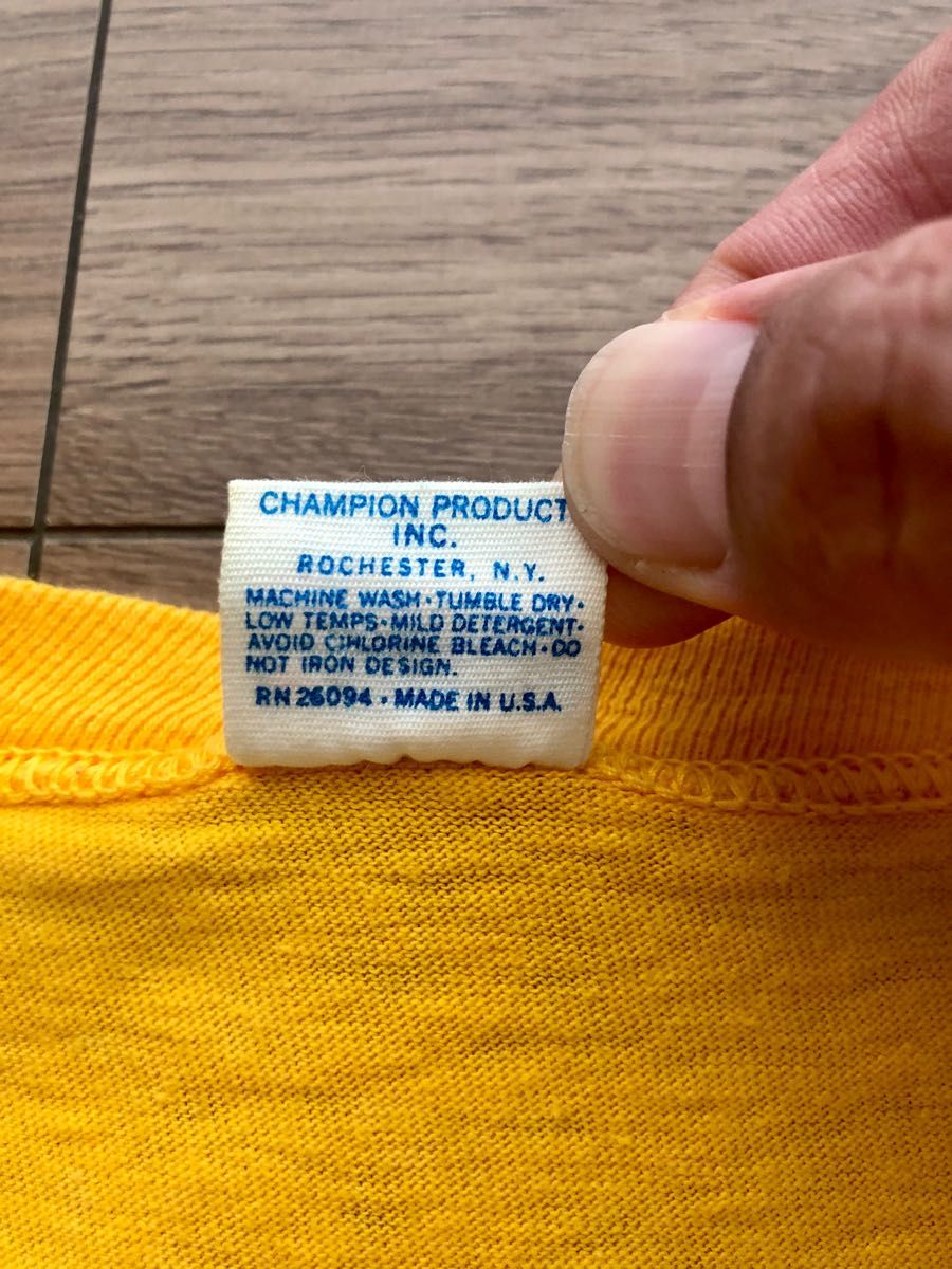 70年代ヴィンテージ　champion チャンピオン　フロッキーTシャツ　トリコタグ　made in USA Mサイズ　美品