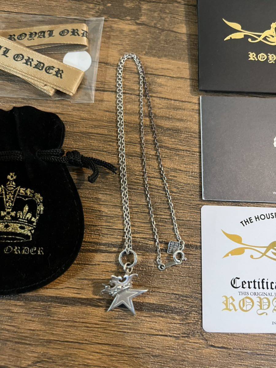 ROYAL ORDER Star Crown ロイヤルオーダー スター クラウン ネックレス 付属品完備 45cm チェーン 美品