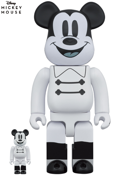 = BE@RBRICK Nighttime Mickey 100％ & 400％ ベアブリック (Mickey's Nightmare ミッキーマウス banksy Andy kaws bape basquiat Keith)_画像1