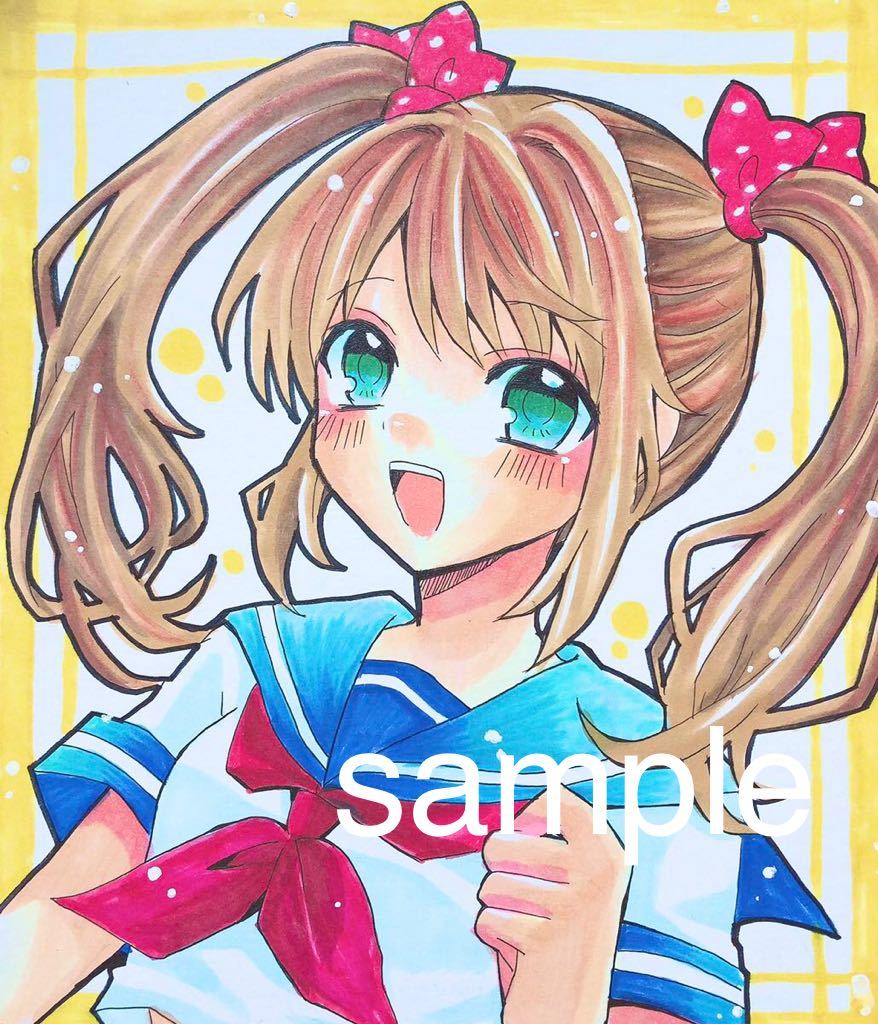 Yahoo!オークション - 手描きイラスト 色紙 オリジナル 女の子 Yahoo!オークション - 手描きイラスト 色紙 オリジナル 女の子