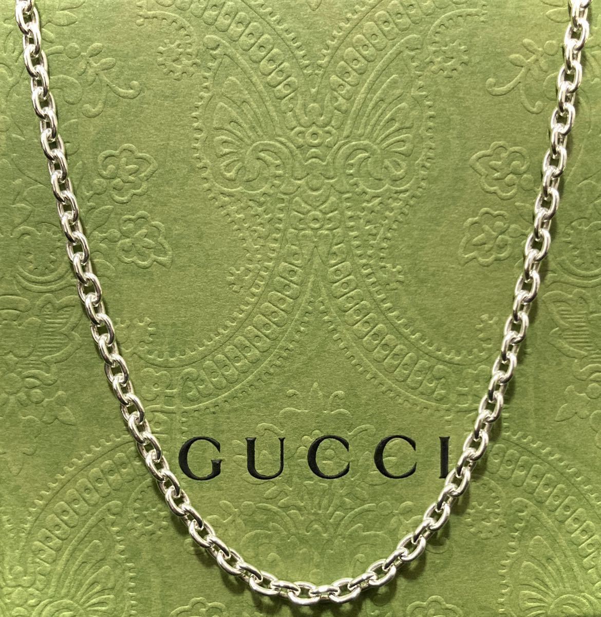 正規品 GUCCI/グッチ あずきチェーンネックレス シルバー925