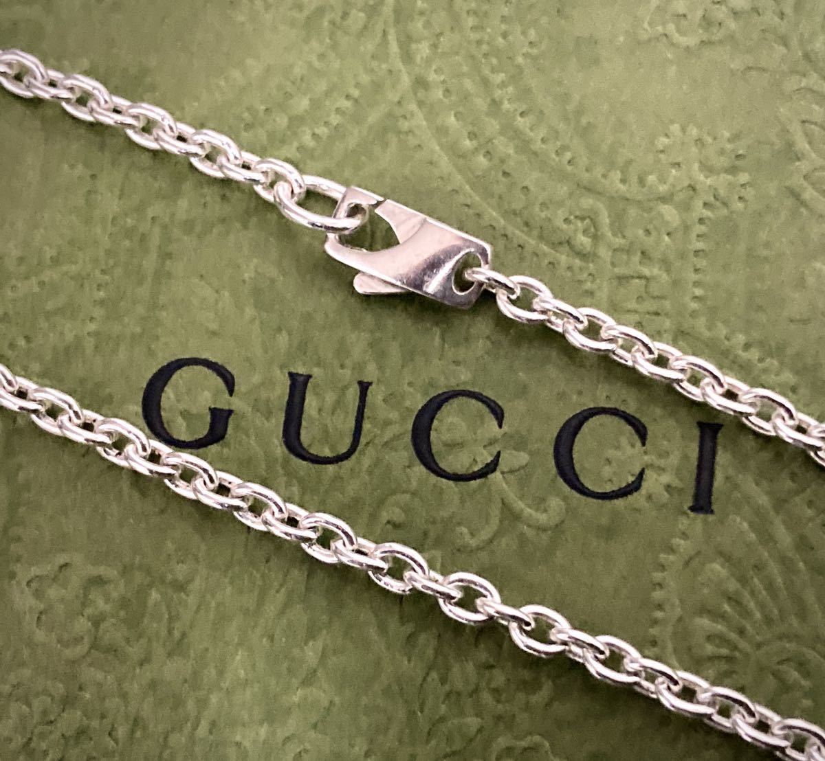 正規品 GUCCI/グッチ あずきチェーンネックレス シルバー925