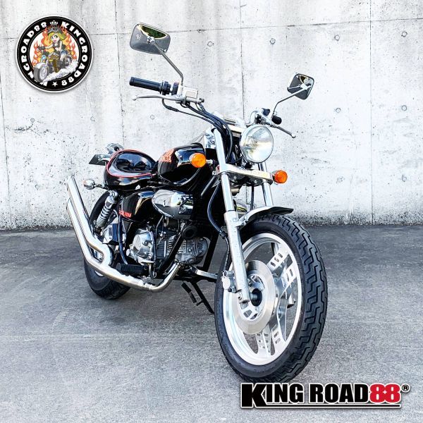 【大人気商品■音良し！コスパ良し！】ホンダ / マグナ50 / AC13 ☆ KingRoad88 / スラッシュカット UP ダブル マフラー / 動画あり_画像9