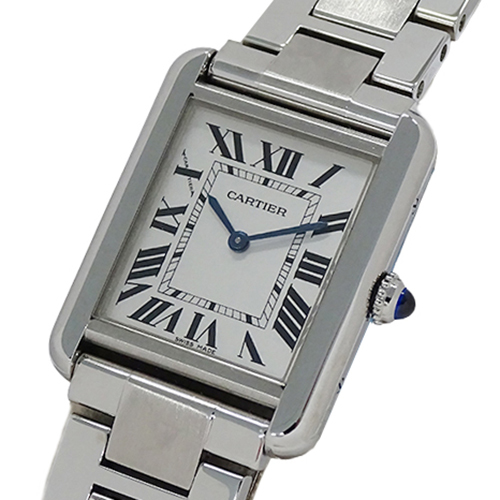 カルティエ Cartier 時計 レディース ブランド タンクソロ SM クオーツ QZ ステンレス SS W5200013 シルバー スクエア 磨き済み