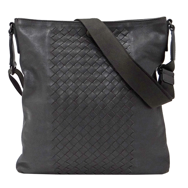 ボッテガヴェネタ BOTTEGAVENETA バッグ レディース メンズ ブランド イントレチャート ショルダーバッグ レザー グレー 斜めがけ