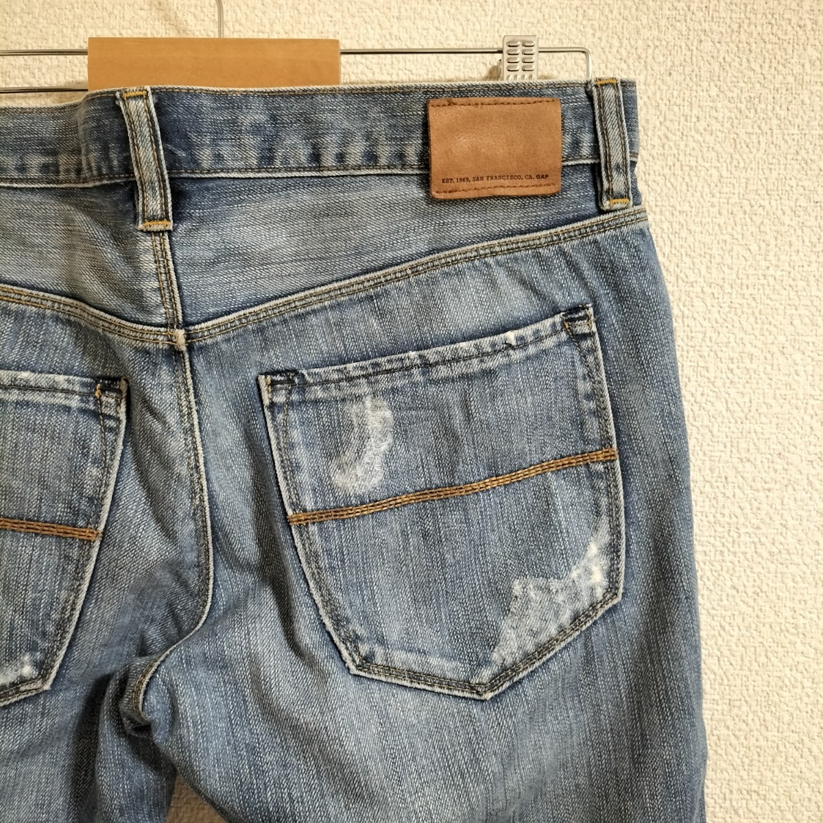 *OLD GAP 2010 год производства Denim брюки обтягивающий повреждение джинсы ji- хлеб низ Gap Old Vintage редкость бренд б/у одежда USED