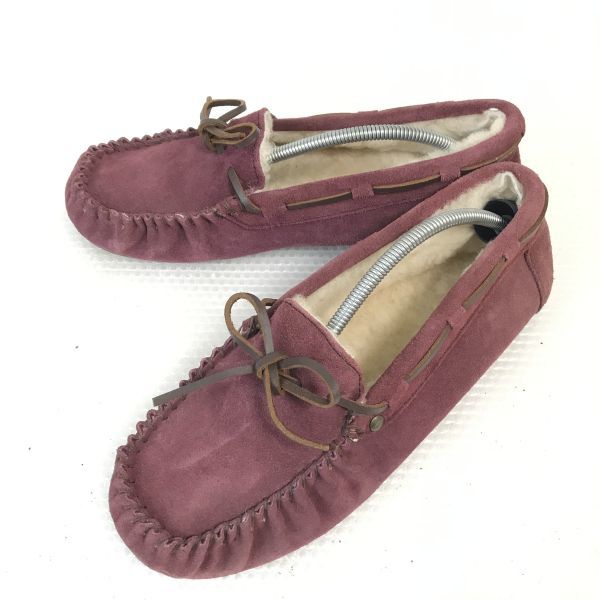 EMU/ Emu *.. туфли без застежки / боа обувь / осень-зима мокасины [8/25.0/ красный фиолетовый серия /Red-purple] мутон /Shoes/trainers/boots*Q-435
