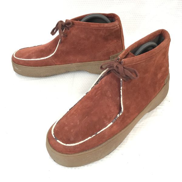 HUSH PUPPIES★スエード本革/厚底クレープソール/ワラビーブーツ/【41/25.5cm/茶/BROWN】デザートブーツ/Shoes◆pWB99-9_画像1