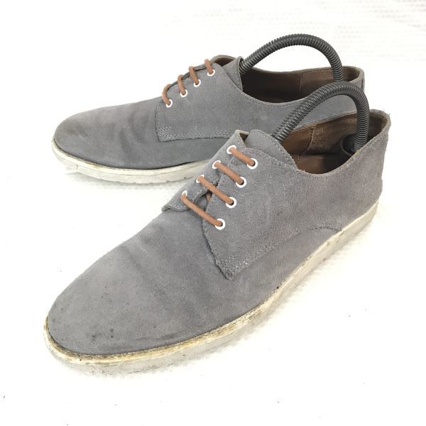 SHIPS JET BLUE/シップス★スエードシューズ【42/26.5-27.0/グレー/gray】ヌバックレザー/プレーントゥ/sneakers/Shoes/trainers◆Q-492_画像1