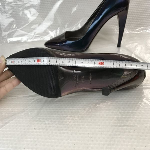  Italy made *miu miu/ MiuMiu * pumps [37.5/24.0/ blue purple enamel ]po Inte dotu/ high heel /Shoes/pumps*Q-457