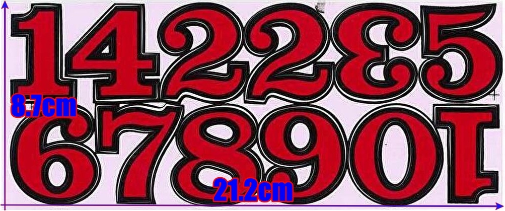 防水 PVC製 数字 ナンバー ステッカー 2点 セット キャラクター ナンバーリング 表札 ゼッケン スーツケース ネームプレート TSS-672RBX2_画像5