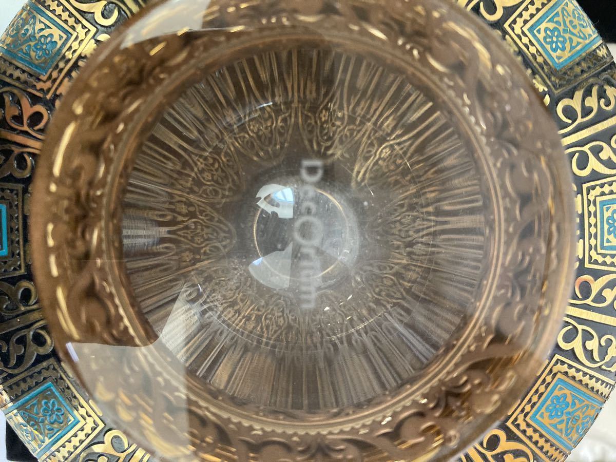 DECORIUM Hurrem ハレムシリーズ　トルコ製　ガラス製の花瓶　ハンドメイド　共箱　刻印　彫刻　オリエンタル　骨董_画像8