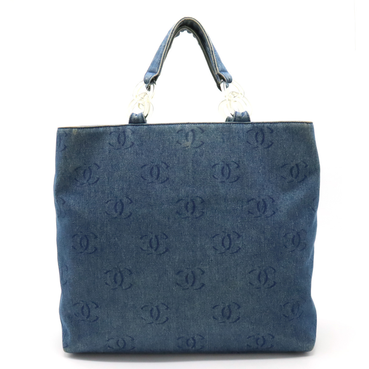 CHANELシャネルプラチェーンデニムトートバック-