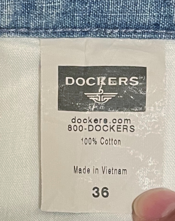 美品03年製00sオールドDOCKERSシャンブレー2タックショーツW36ショートパンツ米国製US製アメリカ製2000s00年代y2kビンテージ(Levi'sデニム_画像5