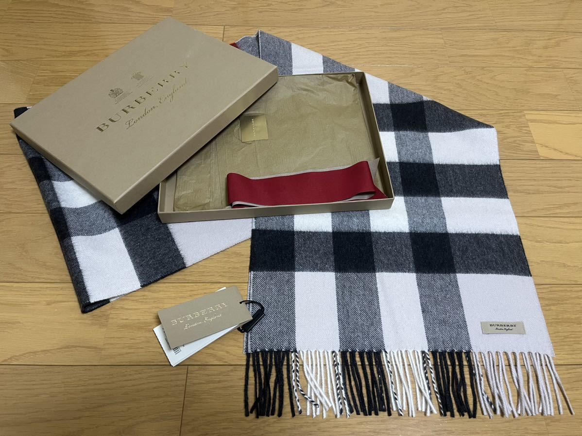 超安い BURBERRY バーバリー 大判マフラー カシミア100％ タグ付き未