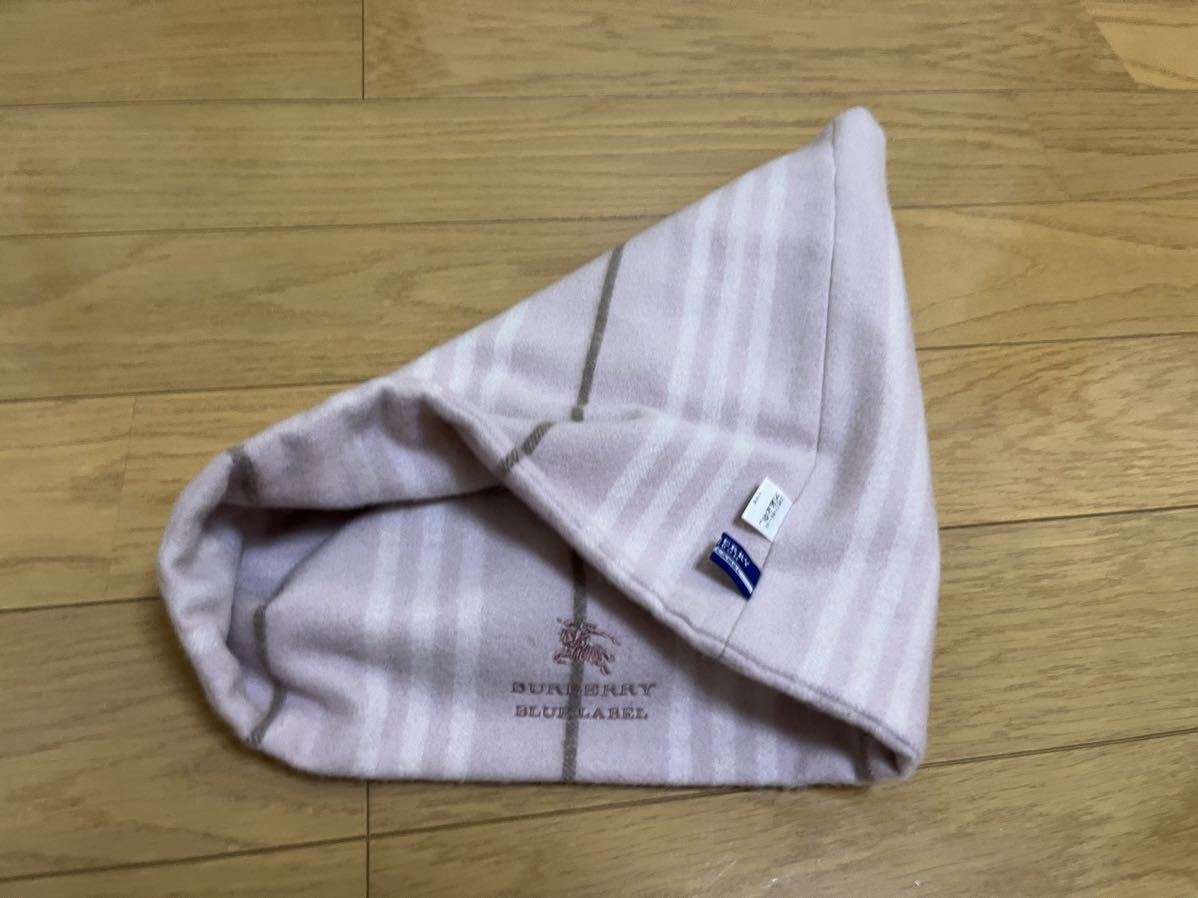 BURBERRY　バーバリー　マフラー スヌード　ネックウォーマー　カシミア100％　未使用に近い　薄いピンク系　送料無料!!_画像3