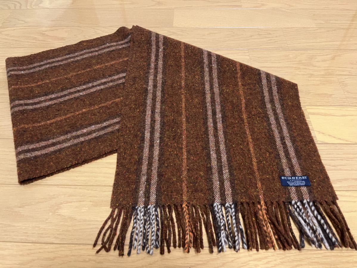 好きに BURBERRY バーバリー マフラー カシミア100% ブルー