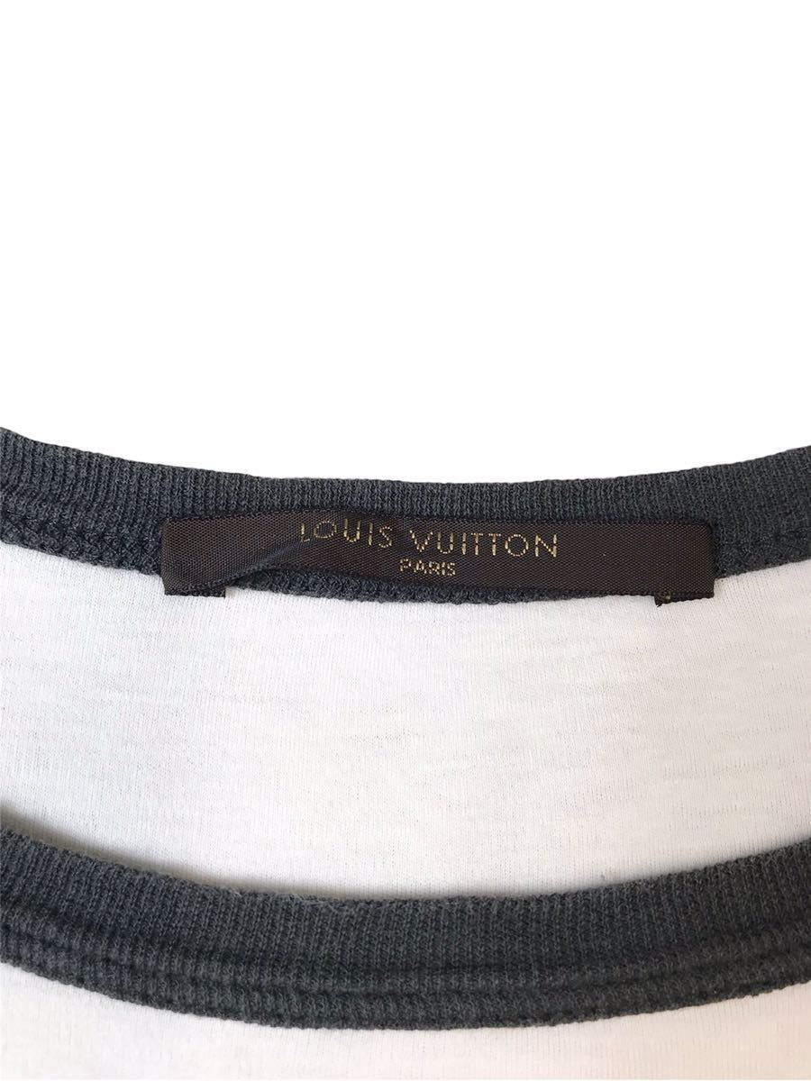 (D) LOUIS VUITTON ルイヴィトン ロゴプリント リンガー 半袖 Tシャツ XS 送料250円_画像6