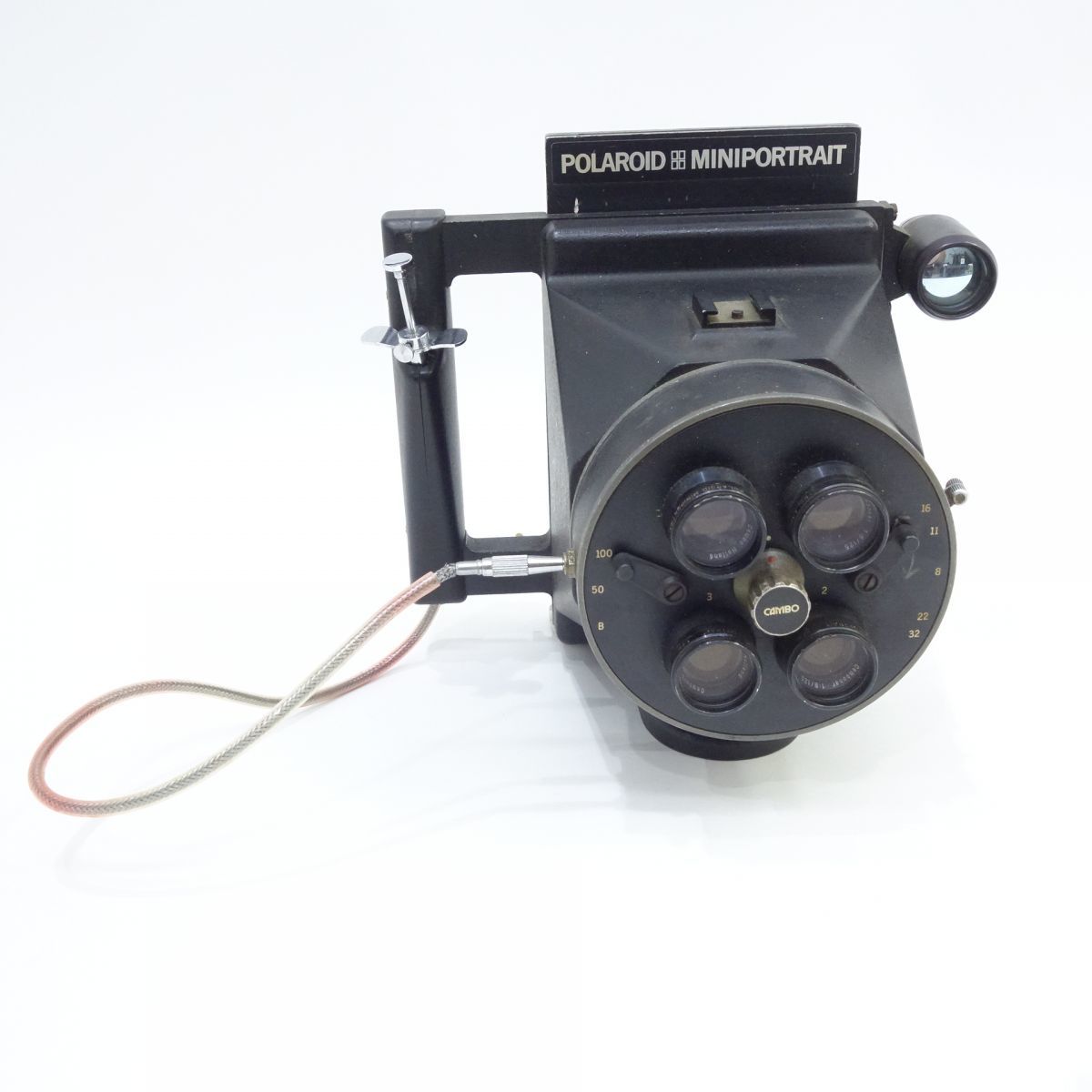105s CAMBO 四眼ポラロイドカメラ MINIPORTRAIT モデル401 レリーズ/レンズフィルター装着済 ※中古現状品