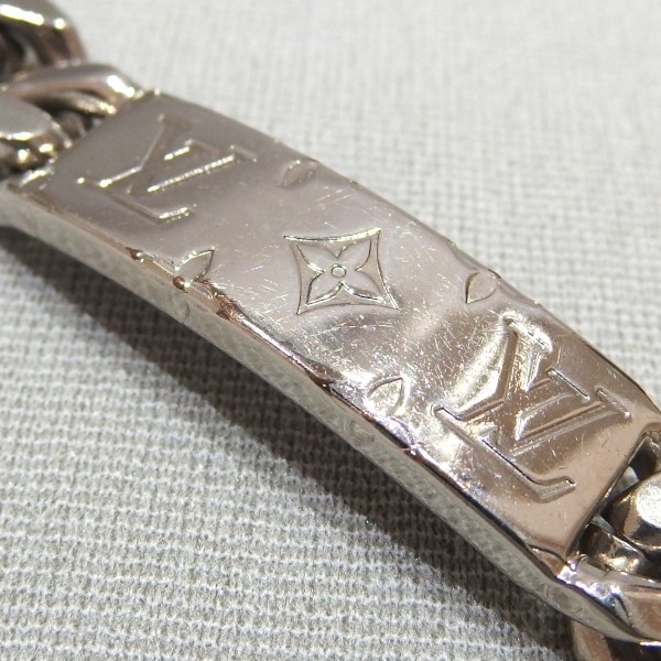 *LOUIS VUITTON monogram plate chain bracele M62486 silver Louis * Vuitton *