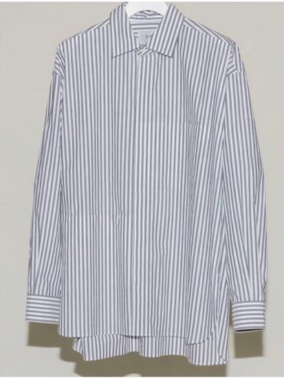 no./number　FLY FRONT STRIPE SHIRT ストライプシャツ ナンバー　シャツ　SIZE 2