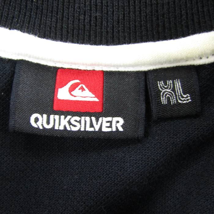 クイックシルバー 半袖ポロシャツ ワンポイントロゴ ゴルフウェア 大きめサイズ メンズ XLサイズ ブラック Quiksilver_画像3