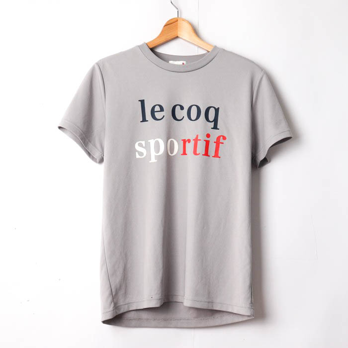 ルコックスポルティフ 半袖Tシャツ ロゴプリントT クルーネック トップス スポーツウエア メンズ Mサイズ グレー le coq sportif_画像1