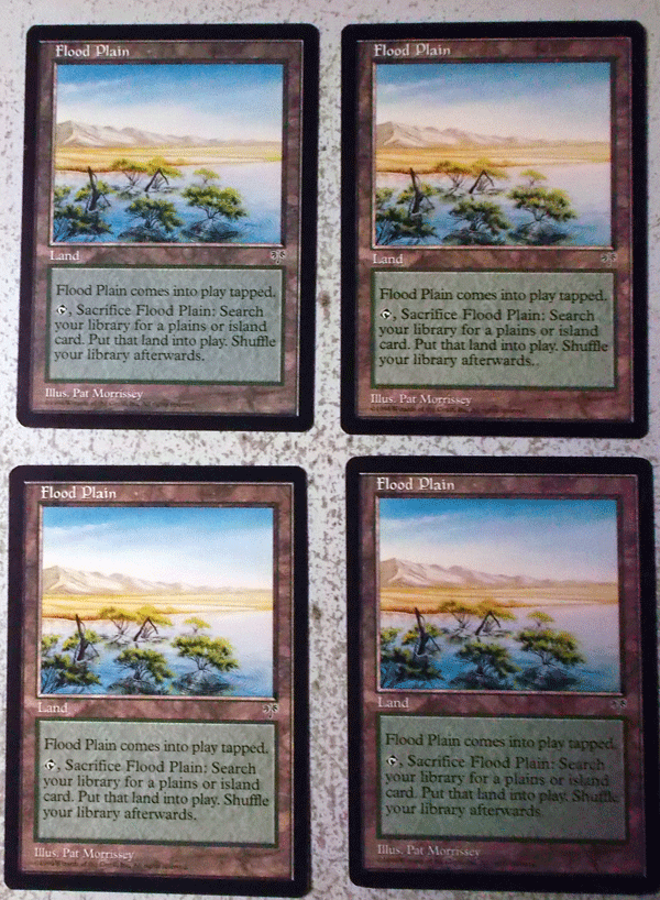 MTG/英語/4枚セット/Flood Plain(氾濫原)/ミラージュ/アンコモン_画像1