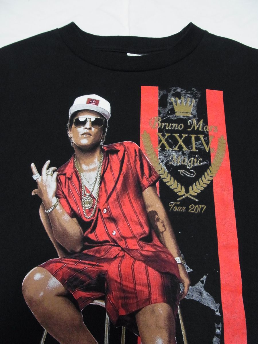 ☆美品・未着用☆ Bruno Mars ブルーノ・マーズ THE 24K MAGIC TOUR 2017 全米ツアー 長袖 Tシャツ sizeS 黒 ☆USA古着 ロンT XXIV グッズ_画像4