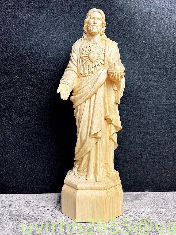 新入荷★イエス キリスト 聖書の聖立像 木彫り 神像 聖母マリア クリスチャン キリスト教