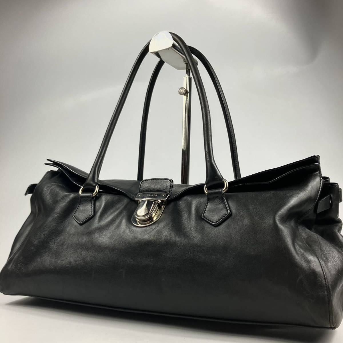 1円〜美品 PRADA プラダ オールレザー トートバッグ ハンドバッグ