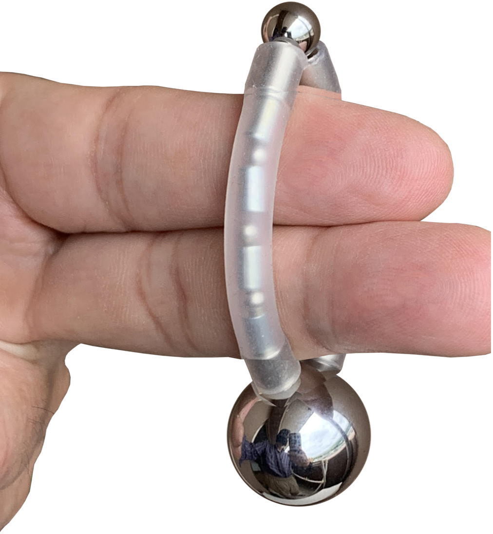 包茎矯正リング・男性器牽引ストレッチ用着脱おもり付【クマッキー40鎖】紛失防止ぺニストラップ＆男性機能鍛錬法プログラム付）  包茎矯正リング・男性器牽引ストレッチ用着脱おもり付クマッキー40鎖