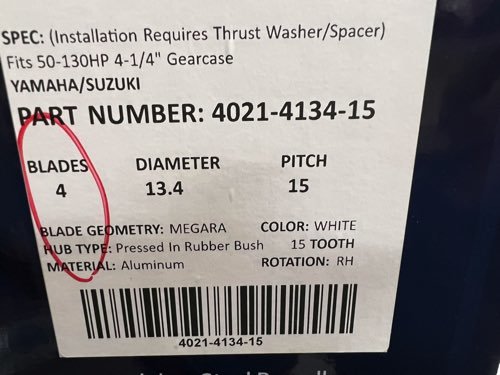 4枚プロペラ！YAMAHA60～130hp用 選べるピッチサイズ＜13.4×15・13ｘ17＞旧2スト＆現行船外機対応/送料込み/社外品_画像8