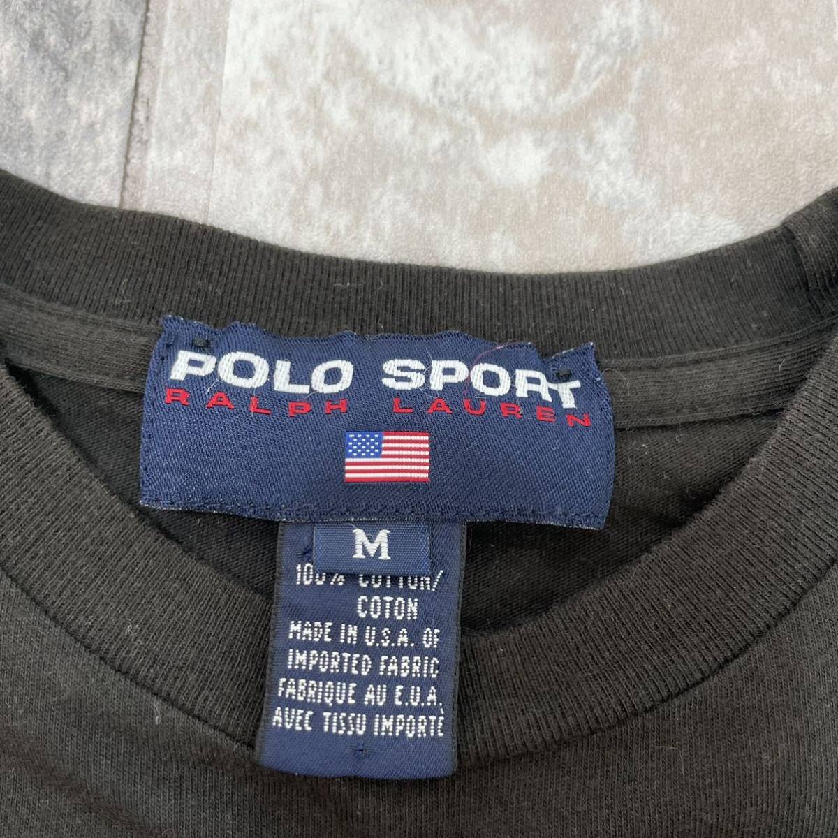 90s Polo sport ポロスポーツ ラルフローレン USA製 Tシャツ 半袖 デカロゴ ヴィンテージサイズM 玉FL3030_画像3