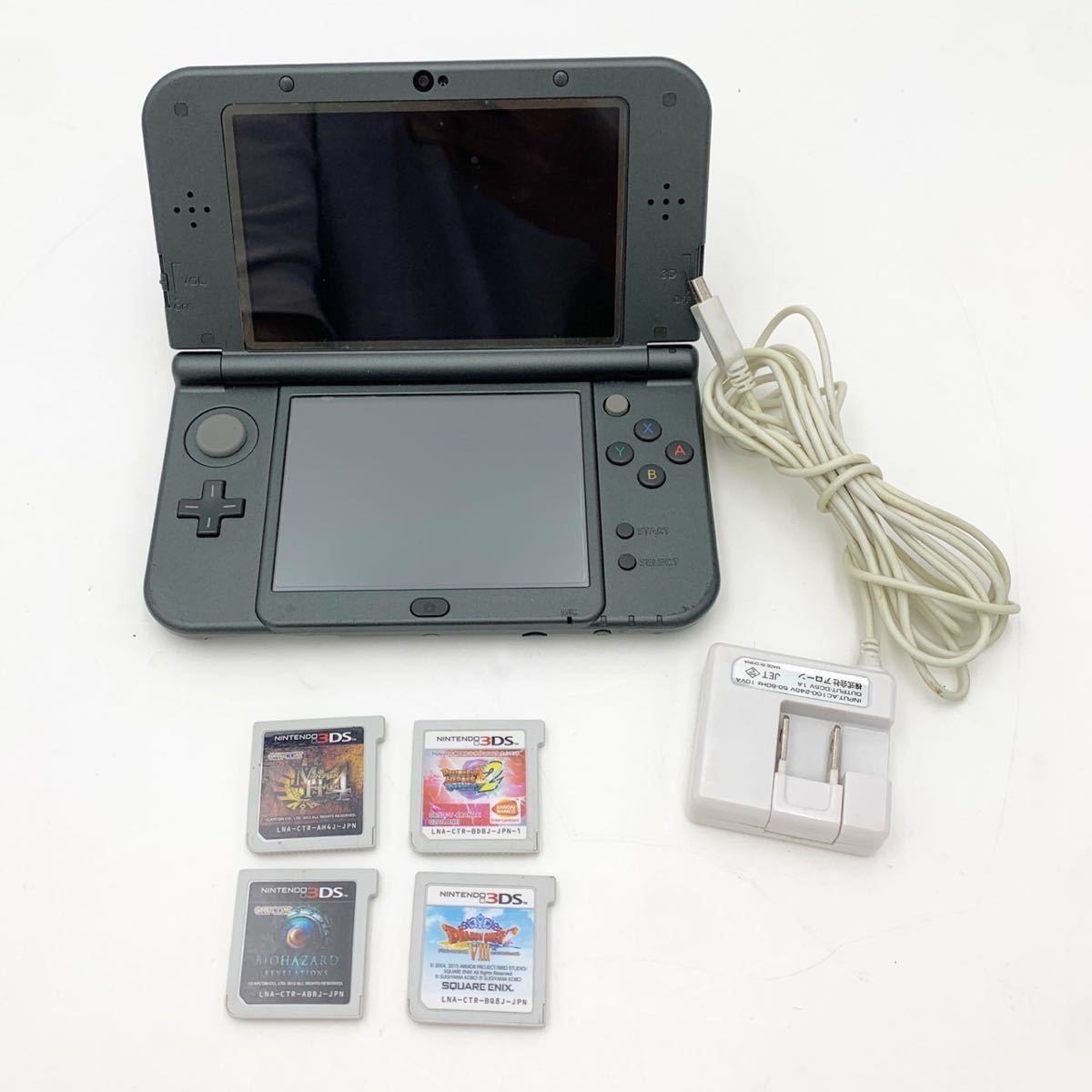 New Nintendo 3DS LL RED-001 ソフト付 任天堂 メタリックブラック DS