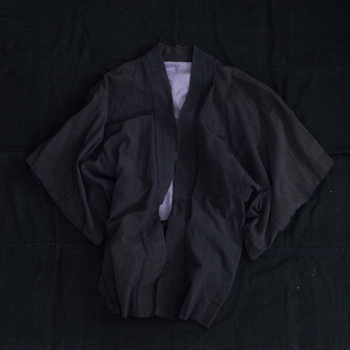 羽織 メンズ 藍染 縞模様 アンティーク着物 ジャパンヴィンテージ 昭和 リメイク素材 haori jacket men indigo stripe japan vintage