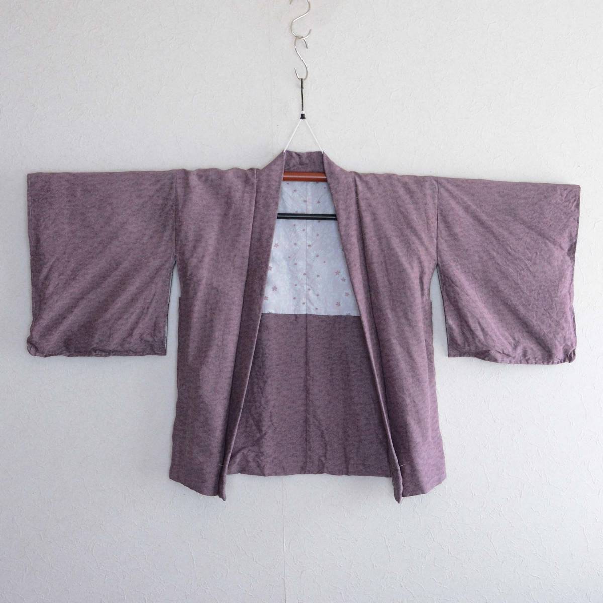 羽織 アンティーク着物 藤色 ジャパンヴィンテージ 昭和 リメイク素材 haori jacket women japanese fabric Japan Vintage light purple_画像1