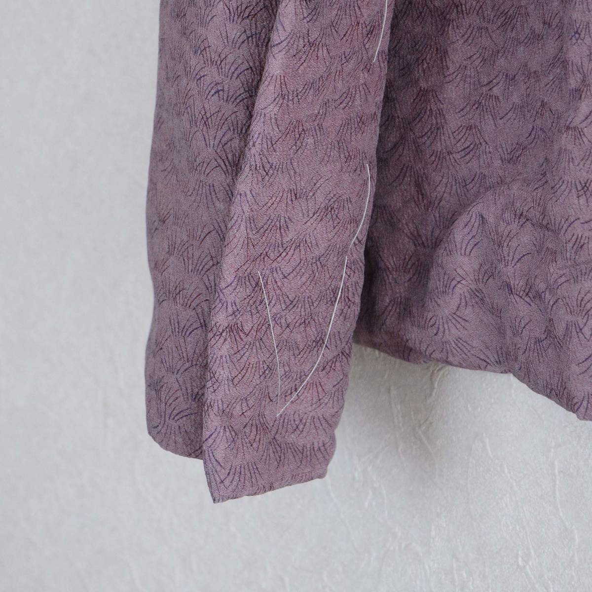 羽織 アンティーク着物 藤色 ジャパンヴィンテージ 昭和 リメイク素材 haori jacket women japanese fabric Japan Vintage light purple_画像4