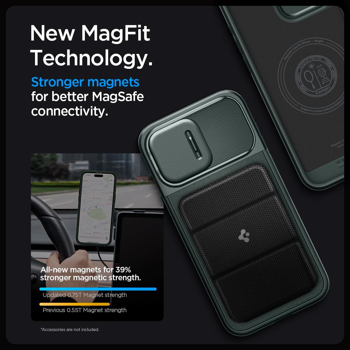 Spigen iPhone15Pro ケース MagSafe 耐衝撃 カメラレンズ保護 スライド式 ワイヤレス充電対応 ACS06739 アビス・グリーン_画像5